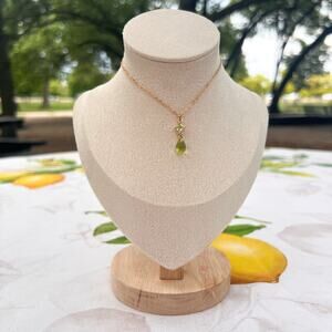Peridot Czech Glass August Birthstone Forest Fruit Green Dainty Casual Necklace